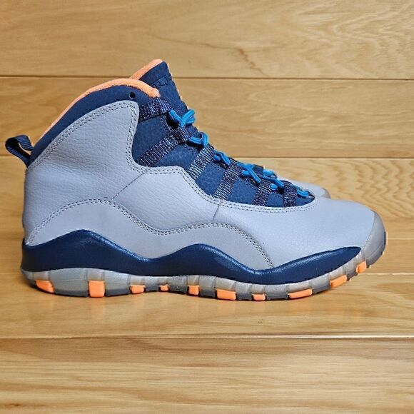 Air Jordan 10 Retro GS Size 5 Youth Bobcats Wolf Grey Basketball Shoe 310806-026 - Picture 10 of 13